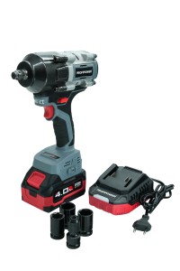 Аккумуляторный бесщеточный ударный гайковерт E0186 PROFIPOWER T-900N (20В, Li-ion-1шт, 4.0Ач, 900Нм, ударные головки 17/19/21мм, З/У, в кейсе)