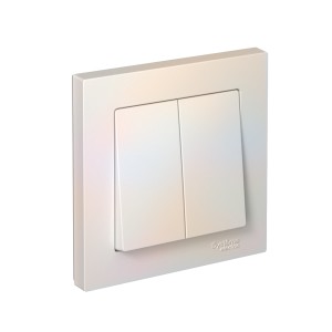 ATLASDESIGN 2-клавишный ВЫКЛЮЧАТЕЛЬ, сх.5, 10АХ, в сборе, быстрозажим. клем., ЖЕМЧУГ