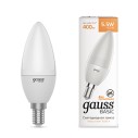 Лампа Gauss Basic Свеча 5.5W 410lm 3000K E14 LED 1/10/100