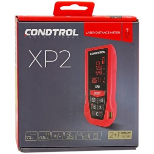 Лазерный дальномер XP2 (Красный / 70 м / +- 1.5 мм / 2хААА / Чехол), CONDTROL