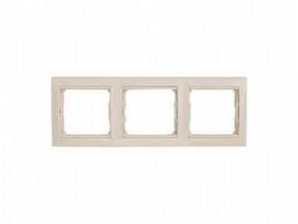 VALENA DIY Рамка 3-местная слоновая кость (золотой штрих)