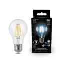 Лампа Gauss Filament А60 6W 630lm 4100К Е27 LED 1/10/40