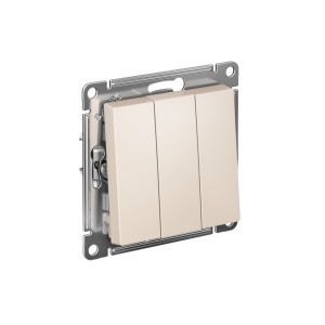 ATLASDESIGN 3-клавишный ВЫКЛЮЧАТЕЛЬ, сх.1+1+1, 10АХ, механизм, БЕЖЕВЫЙ