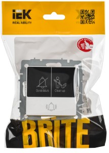 BRITE Кнопка звонка с индикацией для отелей 10А ВС10-1-9-БрАБ арктический белый IEK