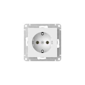 ATLASDESIGN РОЗЕТКА с заземлением без шторок, 16А, мех., быстрозажим. клем., БЕЛЫЙ