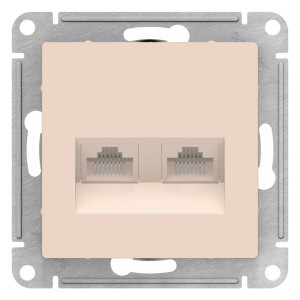 Розетка двойная компьютерная RJ45+RJ45 Schneider Electric AtlasDesign ATN000285 Бежевый