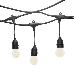 Гирлянда "Белт-лайт" Gen-Beltlight-W-10M-20E27-IP65 Black (Шаг 50см/8A/2*0,5mm2+3m шнур)