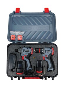 Аккумуляторный бесщеточный E0227 НАБОР 2в1 ProfiSet 2A16 (Li-ion 2шт, 2.0Ач, З/У, в кейсе, E0210, E0211)