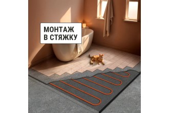 Двухжильный теплый пол в стяжку "ПРОФИ", 5 м, 110 Вт, S укладки 0,65-1,1 м², монтажная лента, TDM.