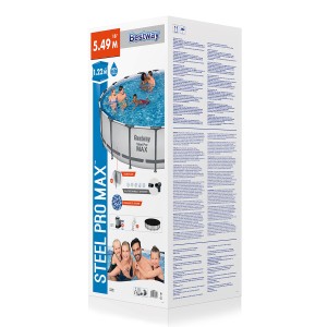 56462 Каркасный бассейн Steel Pro Max 549х122см фил.-насос 5678л/ч, лестница, тент BESTWAY