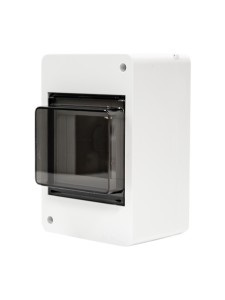 Щиток 4 мод настенный Фрейм (FRAME), белый, с тонированной дверцей DKC