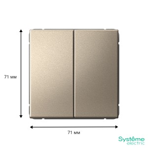 ARTGALLERY 2-клавишный ВЫКЛЮЧАТЕЛЬ КНОПОЧНЫЙ, сх.2, 10А, механизм, ШАМПАНЬ