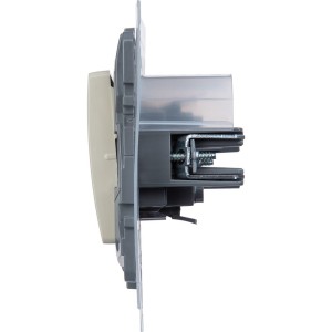 ETIKA Переключатель 1-клавишный схема 6 10АХ IP44 безвинтовые зажимы слоновая кость