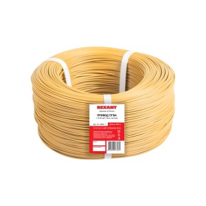 Провод ПГВА 1х0,75мм², Cu, желтый, бухта 200м REXANT