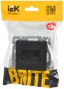 BRITE Розетка компьютерная двойная RJ45 кат.6 РК11-2-БрЧ черный IEK