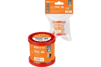 Припой ПОС 40, проволока, ГОСТ 21931-76, Ø1 мм, 200 г, катушка, инд. упак., "Алмаз" TDM