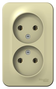 BLANCA О/У РОЗЕТКА двойная без заземления без шторок, ИЗОЛ.ПЛ., 16А, 250В, БЕЖЕВЫЙ