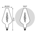 Лампа Gauss Filament Vase 8.5W 660lm 2000К Е27 golden flexible LED