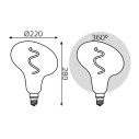 Лампа Gauss Filament FD180 6W 240lm 2400К Е27 gray flexible LED 1/6