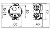 UG 46 Монтажная коробка для твёрдых стен  Ø64мм, Н=46mm, 7 вводов, без галогена, 25шт в уп.