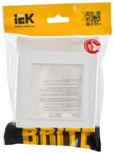 BRITE Рамка 1-местная IP44 РУ-1-БрАБ-44 арктический белый IEK