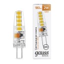 Лампа Gauss Basic G4 AC220-240V 2W 180lm 3000K силикон LED 1/20/200