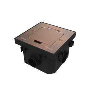 MultiDesk Лючок на 2 модуля IP44 с монтажной коробкой для бетонных полов МЕДЬ, тип MDK20