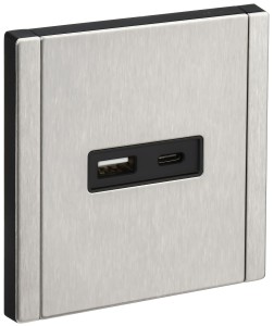 FORTE&PIANO Розетка USB A+C 18Вт FP751M металл никель IEK