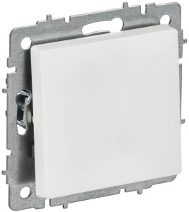 BRITE Выключатель 1-клавишный 10А ВС10-1-0-БрАБ арктический белый IEK