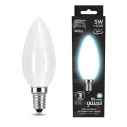 Лампа Gauss Filament Свеча 5W 450lm 4100К Е14 milky LED 1/10/50