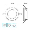 Светильник Gauss Glass круг 18W 1480lm 4000K 185-265V IP20 монт Ø170 200*36 с дек стеклом LED 1/20