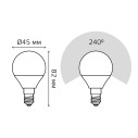 Лампа Gauss Elementary Шар 12W 950lm 6500K Е14 LED