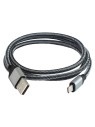 Дата-кабель, ДК 10, USB - micro USB, 1 м, тканевая оплетка, серый, TDM