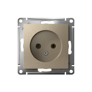 ATLASDESIGN РОЗЕТКА без заземления без шторок, 16А, механизм, ШАМПАНЬ