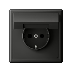 ARTGALLERY РОЗЕТКА с заземл. со шторк. с крышк., 16А, IP20, механизм, быстрозажим. клем., БАЗАЛЬТ