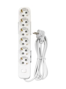 EL-BI,Myra,удлинитель 6гн2м с/з с выкл. белый,527-010202-612