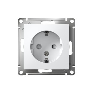 ATLASDESIGN РОЗЕТКА с заземлением со шторками, 16А, механизм, БЕЛЫЙ
