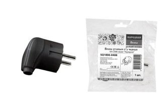 Вилка угловая с/з черная 16А 250В серии "Народная"