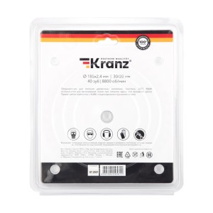 Диск пильный 185 мм х 40 зуб х 30/20 мм KRANZ