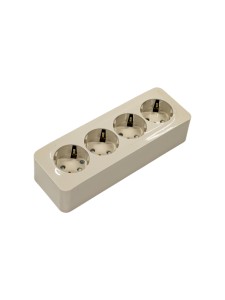BLANCA О/У РОЗЕТКА 4-я с заземлением со шторками, ИЗОЛ.ПЛ., 16А, 250В, БЕЖЕВЫЙ