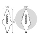 Лампа Gauss Filament TL120 6W 200lm 2400К Е27 gray flexible LED 1/10