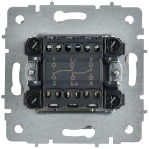 BRITE Выключатель 2-клавишный проходной 10А ВС10-2-6-БрАБ арктический белый IEK