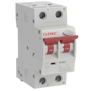 Дифавтомат YON max типа MDR, 1P+N, 30mA, 10A, хар-ка C, 10kA, тип А DKC