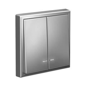 ARTGALLERY 2-клавишный ВЫКЛЮЧАТЕЛЬ с подсветкой, сх.5а, 10АХ, механизм, СТАЛЬ