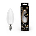 Лампа Gauss Filament Свеча 9W 590lm 3000К Е14 milky диммируемая LED 1/10/50