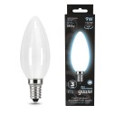 Лампа Gauss Filament Свеча 9W 610lm 4100К Е14 milky LED