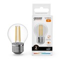 Лампа Gauss Filament Elementary Шар 8W 510lm 2700К Е27 LED 1/10/100