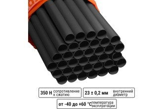 Труба гладкая жесткая ПВХ d 25 (2 м) индивид. штрихкод, чёрный TDM