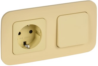 FLITE Выключатель 1-клавишный 10А ВС11-1-0-ФлН навахо IEK