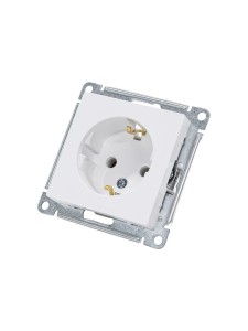 ATLASDESIGN РОЗЕТКА с заземлением без шторок, 16А, механизм, БЕЛЫЙ